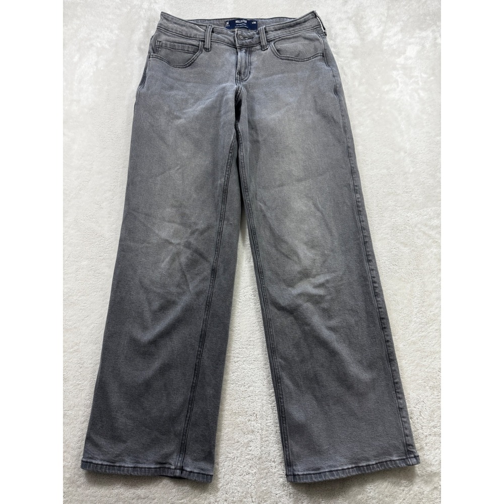 Hollister Womens Low-Rise Baggy Vintage Stretch Gray Jeans 2R Meas: 28x31